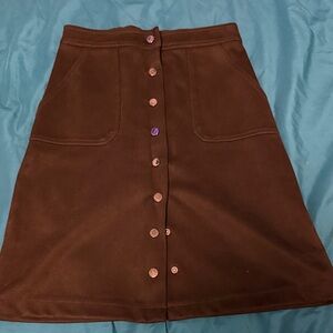 Tahari Black A-Line Skirt with Button Detail